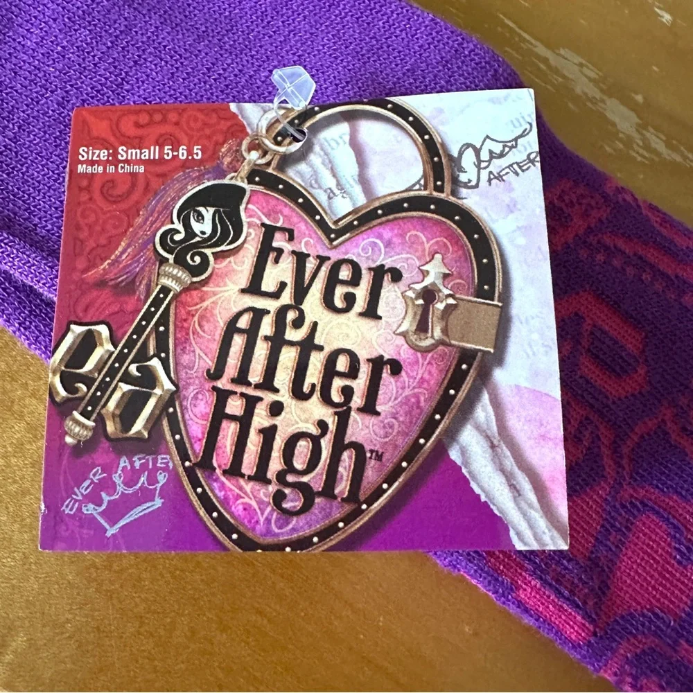 🔴 5 for $10 ONE PAIR Ever After High Purple and Pink Socks Size 5 - 6.5